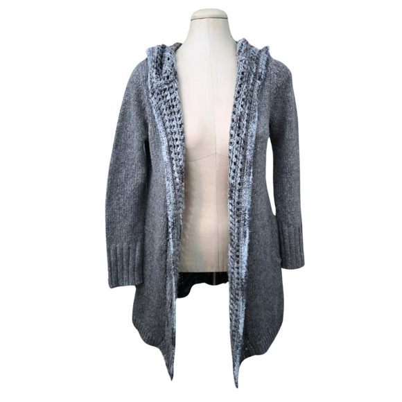 Anthropologie Angel of the North Hooded Open Front Knit Sweater Duster Small - Picture 2 of 9